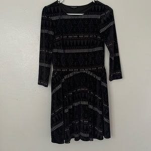 Black purple and green dress